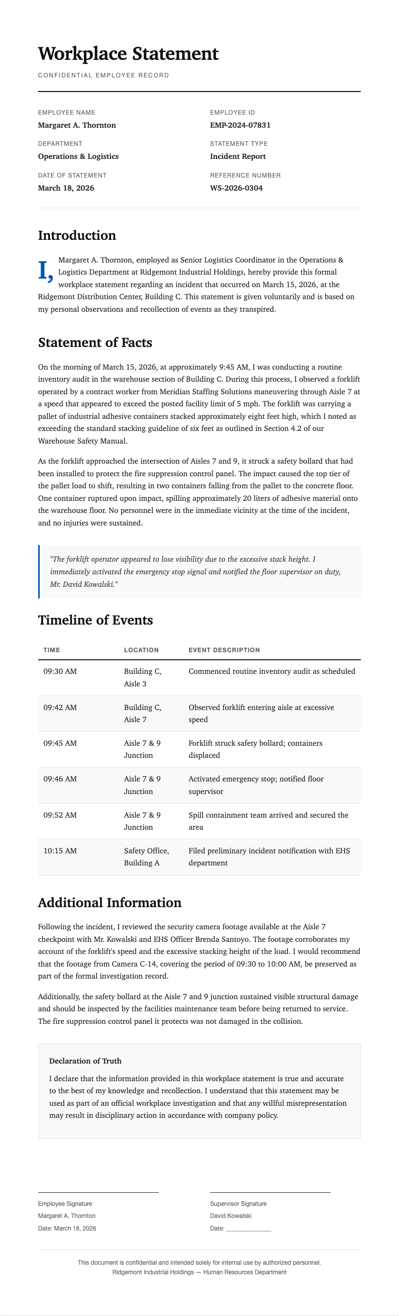 Classic professional workplace statement